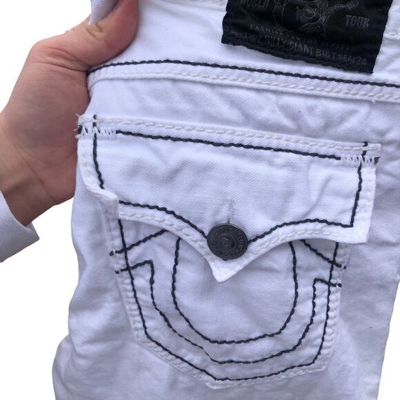 True Religion Jeans Size 30 BILLY GIANT BIG T White - Picture 9 of 12